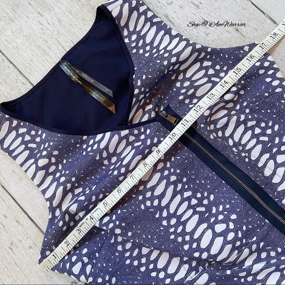 Andrew Marc NWT sleeveless zip blue abstract print dress *shop@iamwarrior - Picture 4 of 8